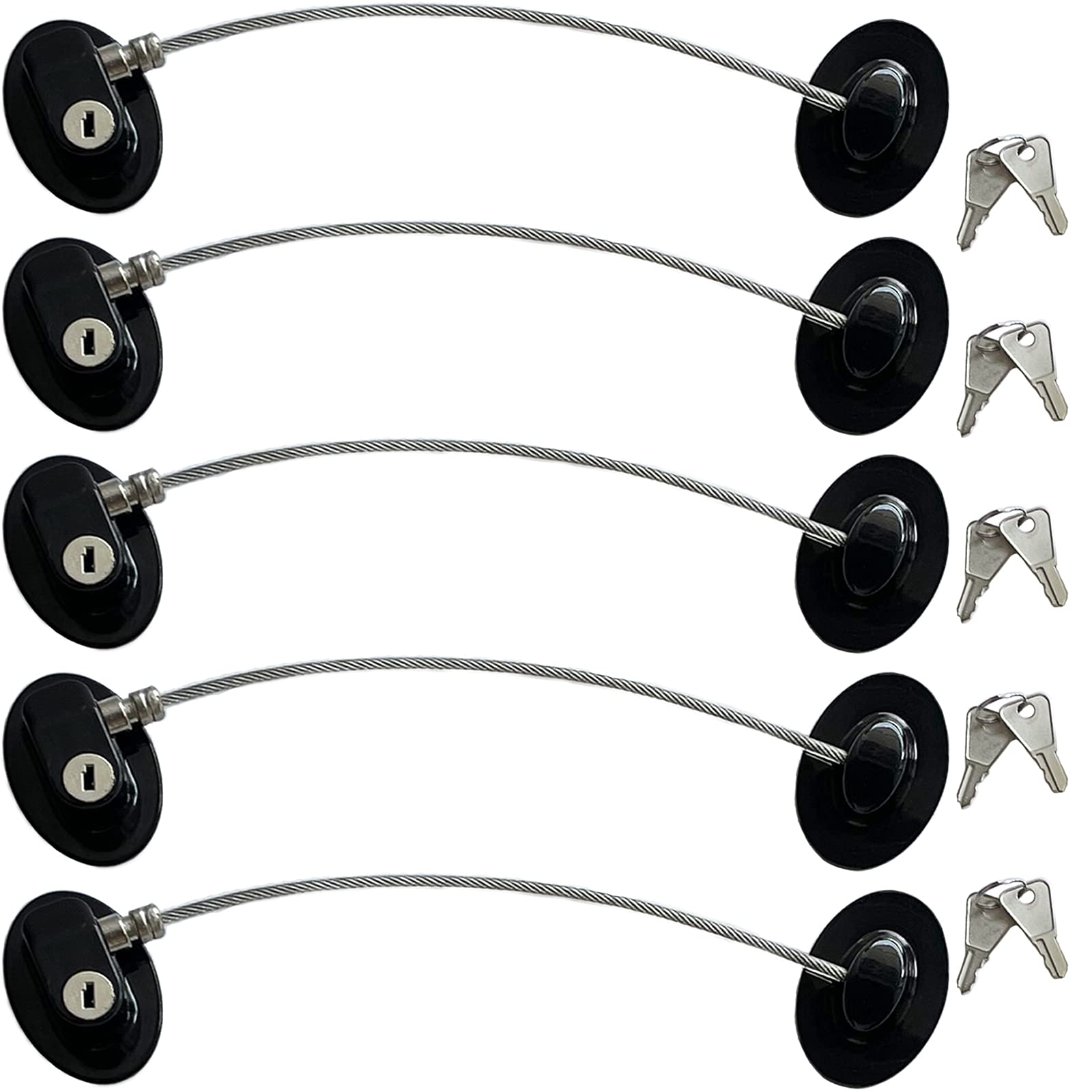 A'sTool ドアロック チャイルドロック 窓 防犯 ベビーガード ストッパー 工具不要 セキュリティ 引き戸 赤ちゃん いたずら防止 5個セット (ブラック 5個)商品画像