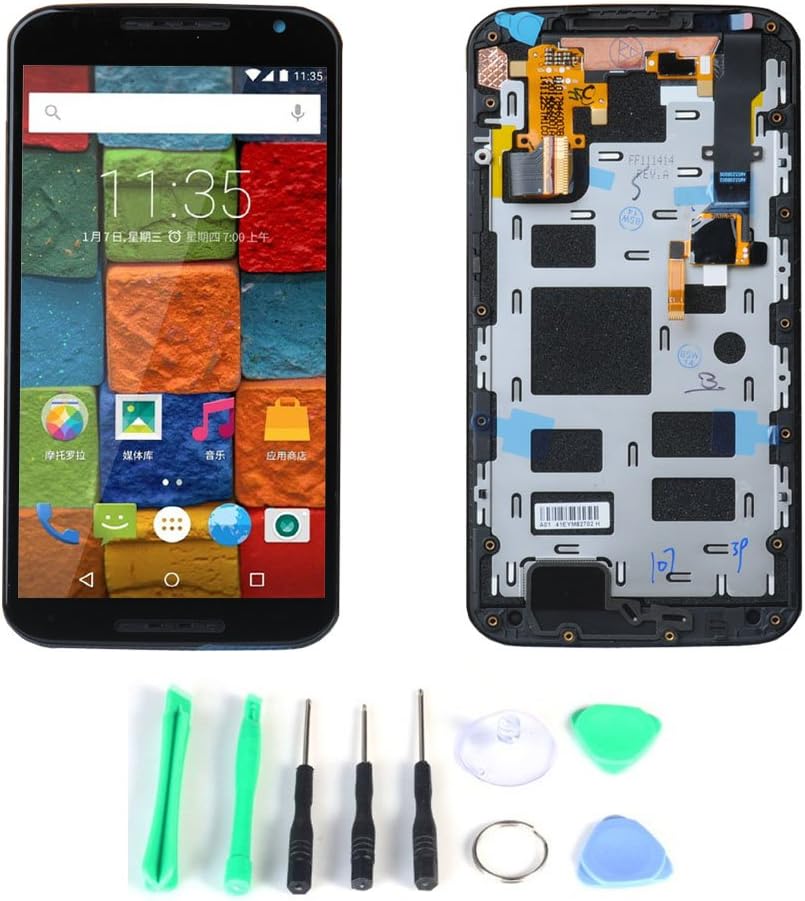 Generic LCD Display Touch Screen Digitizer Assembly with Frame Replacement Part (With Free tools) for Motorola Moto X 2nd generation XT1093 XT1094 XT1097 (Black)