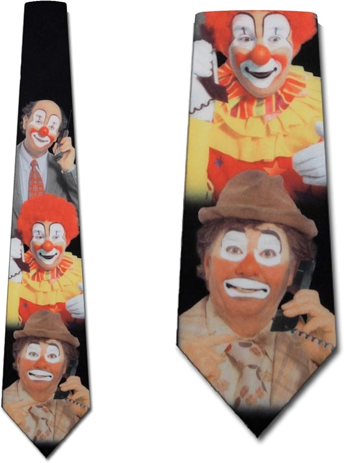Amazon.com: Clown Ties Clowns at work Necktie Clown Themed Mens Neck
