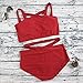 Prograce Women's Sexy Criss Cross High Waisted Bandage 2PCS Bikini Set, 2XL Wine