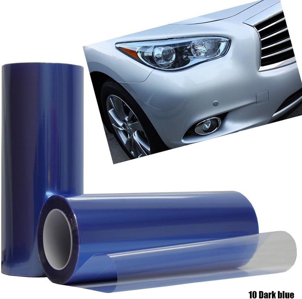 CALISTOUK Car Headlight Sticker Tint Film Taillight Vinyl Fog Light Wrap 30 * 100cm, Dark blue