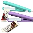 2 Pack Mini Heat Sealer For Bags - Handheld Food Bag Sealer, 45 Inch Power Cord, For Chips, Snacks, Plastic Bags (Green & Purple)