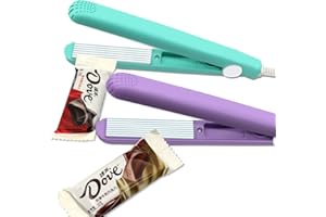 ELIAMO 2 PACK Mini Bag Sealer Heat Seal, Handheld Food Sealer Bag Resealer for Food Storage, Portable Smart Heat Sealer Machine with 45” Power Cable for Chip Bags, Plastic Bags, Snack Bags (green+purple)