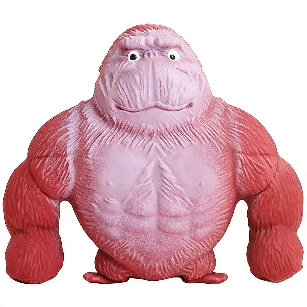 Monkey Decompression Toy,Cute Gorilla Stress Toy,Anti-Anxiety Fun Toys,Anti-Stress Animals Toys For Party Favors,Creative Gifts, Witnesses Of Friendship, Simple And Easy To Use,14+ (red)