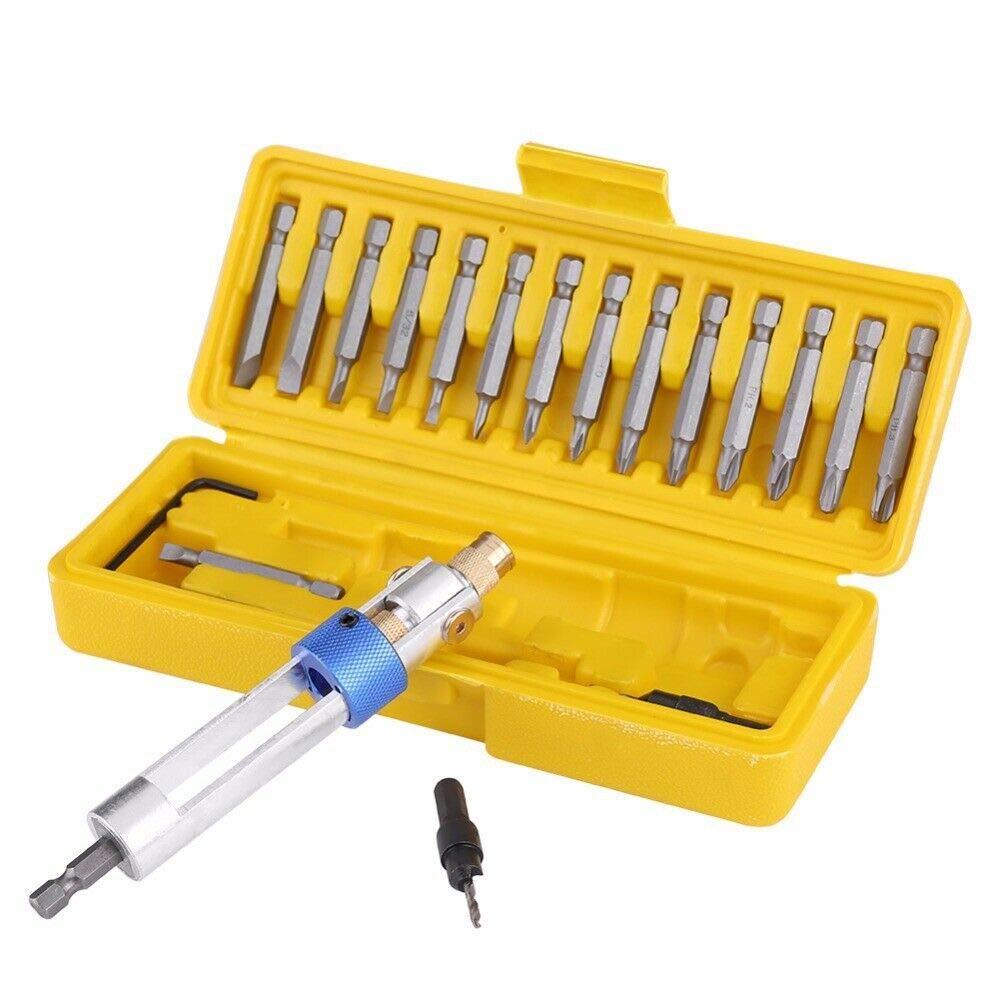 Half Drill Bits High Speed Steel Head Repair Tool Kit, Half Time Drill Driver + Screwdriver Bits + Allen Wrench for DIY, Home and General Building/Engineering, with Box
