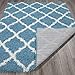 Ottomanson Indoor Moroccan Trellis Design Jute Back 3x5 Soft Shag Area Rug for Bedroom, Living Room, Dining Room, Office, 3'3