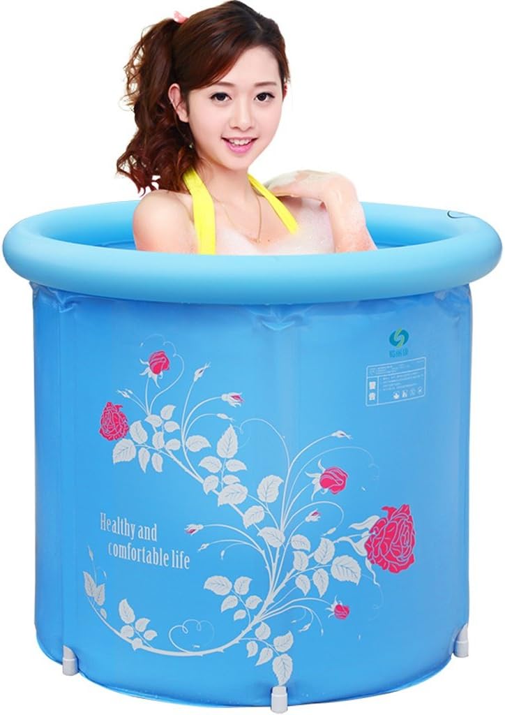 Meters Folding Bath Tub Plastic Adult Bath Inflatable Tub Children ( Color : No cover , Size : 70*70 cm )