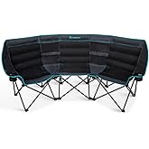 FUNDANGO Extra Wide 3 Person Camping Chair for Adults with Cooler, 1000 LBS Heavy Duty Oversized Camp Couch, Padded Folding Seat with Cup Holders for Outdoor, Sports & Lawn
