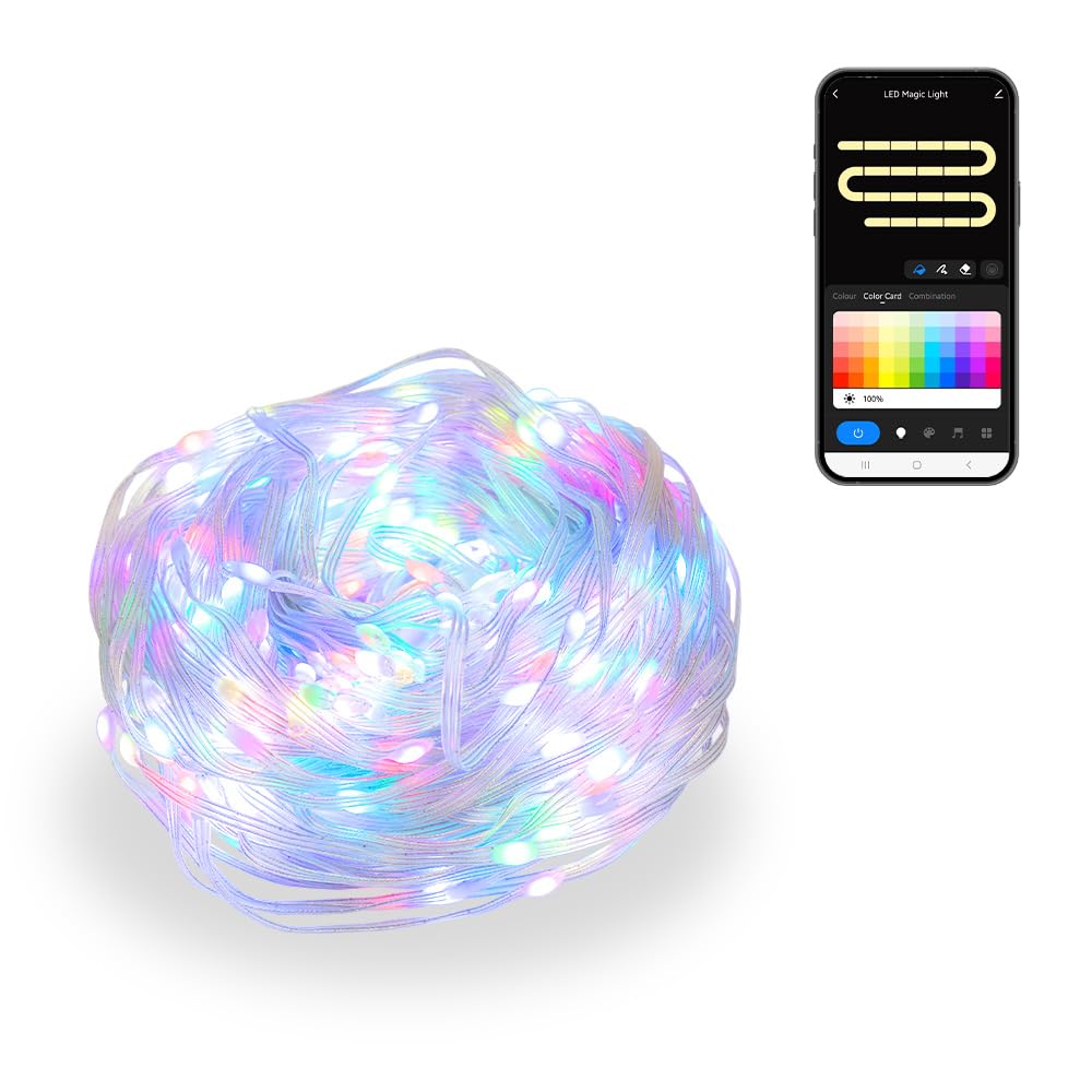 ValueLights | Smart Neon Curtain Lights RGBIC DreamColour LEDs, WiFi Colour Changing Light, Alexa & Google, Music Sync App Control (2m x 2m) | Smart Lighting & Home Tech Improvements Essential
