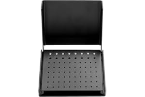 US Burs Holder Block Cleaning Stand Autoclave Case Bur Box Aluminium Alloy Organizer 76 Holes (Black)
