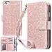 UrbanDrama iPhone 6S Case, iPhone 6 Case, Sparkly Glitter Flip Folio Wallet Case Cover Shiny PU Leather Folio Credit Card Slot Cash Holder Protective Case for iPhone 6 iPhone 6S 4.7 inch, Rose Gold