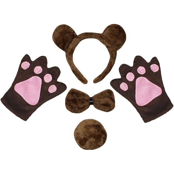 Petitebella Reindeer Costume For Kids - 5-Piece Set With Headband, Tutu, Tail & Gloves (Brown Snowflake) - View #4
