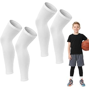 Nogeqi 2 Pairs Pre Cut Soccer Socks for Kids, Football Leg Sleeves for Kids | Kids Precut Soccer Socks, Pre Cut Soccer Sleeve