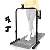 URLINE 25.5Inch Walking Pad Handle Bar Attachment Only with Cup and Phone Holder Stainless Steel Adjustable Treadmill Handrails,Increase Height from 30.7 to 39.37Inch,Comfortable Grip