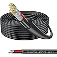 16 Gauge 2 Conductor Electrical Wire, 16AWG 33FT PVC Stranded Low Voltage LED Cable, Flexible Extension Power Cord, 2Pin Tinned Copper Cable Hookup Wire for LED Strips Lamps