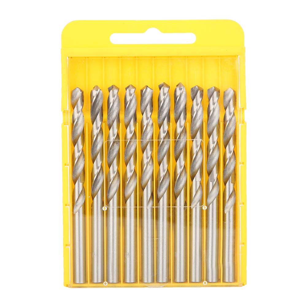 Hilitand 10PCS/Box Steel Drill Bit 6mm / 6.5mm SStraight Shank Twisted Drill Bits for Stainless Steel Iron Copper Aluminum Wood(6mm / 0.24in)