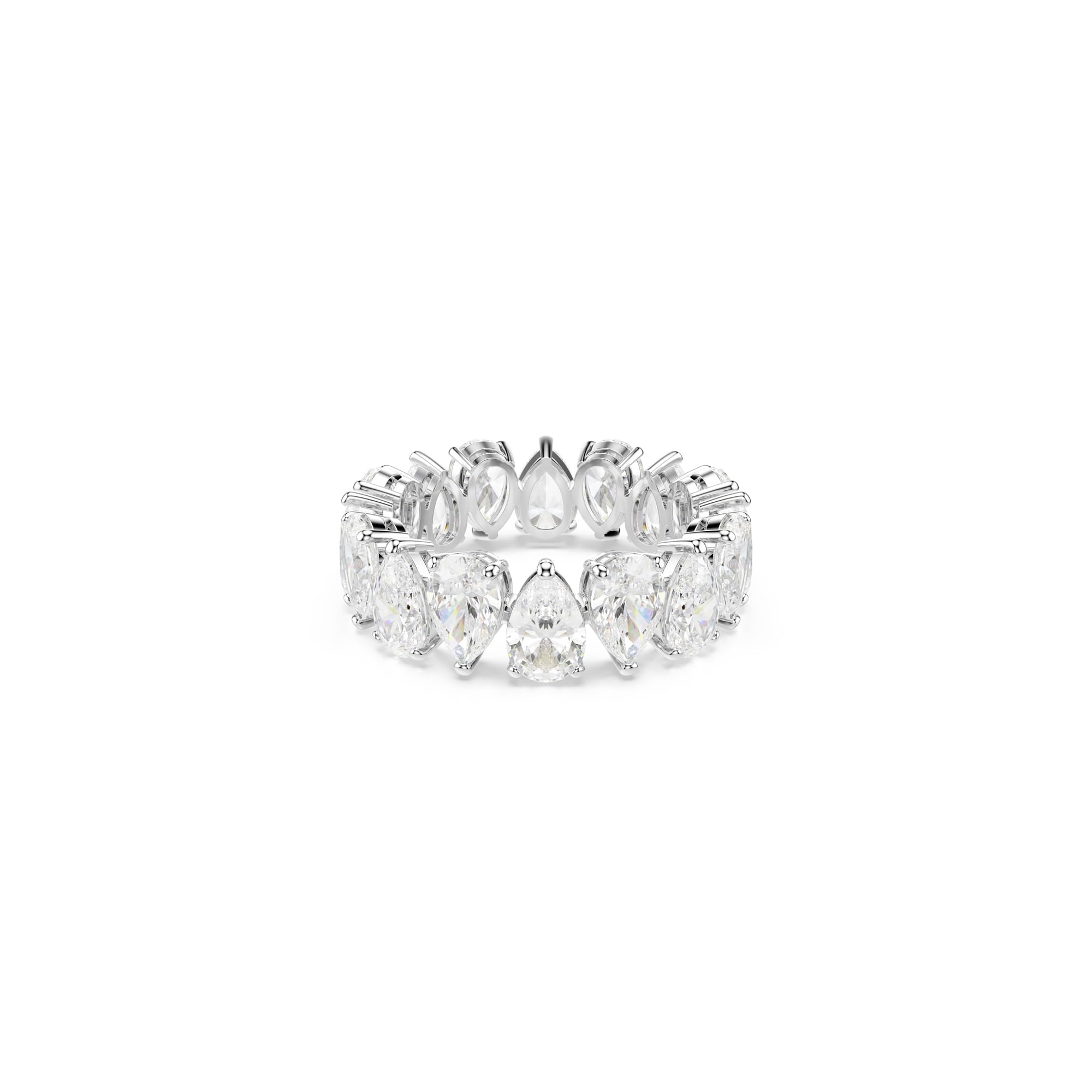 Swarovski Matrix Vittore ring, Pear cut, Clear, Silver-tone finish, Size 6 3/4