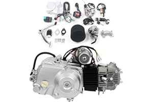 DOONARCES 125cc 4 Stroke Electric Start Engine Motor Air-cooled Single-cylinder Semi Auto Engine with 3 Forward 1 Reverse for ATV Bike Go kart Quad Dirt bike, Silver