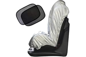 Big Ant Car Seat Sun Shade Cover, Car Seat Cooling System with 2 Side Window Shades | 3-in-1 UV Protection Cover & Cooling Pad for Baby | Universal Fit for Graco/Diono Convertible Seats, Cars, SUVs