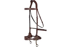 Exion Nova Hackamore Bridle – Anatomical Bitless Horse Bridle with Rubber Reins – Padded Anti-Pressure Crownpiece – Premium V