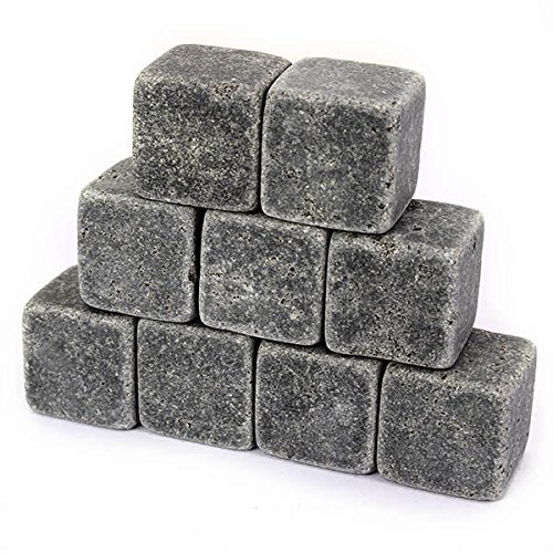 Click Here to See More Images 9Pcs Whiskey Stones Rocks Ice Cubes Velvet Bag Whisky Rocks Beer Ice Stone