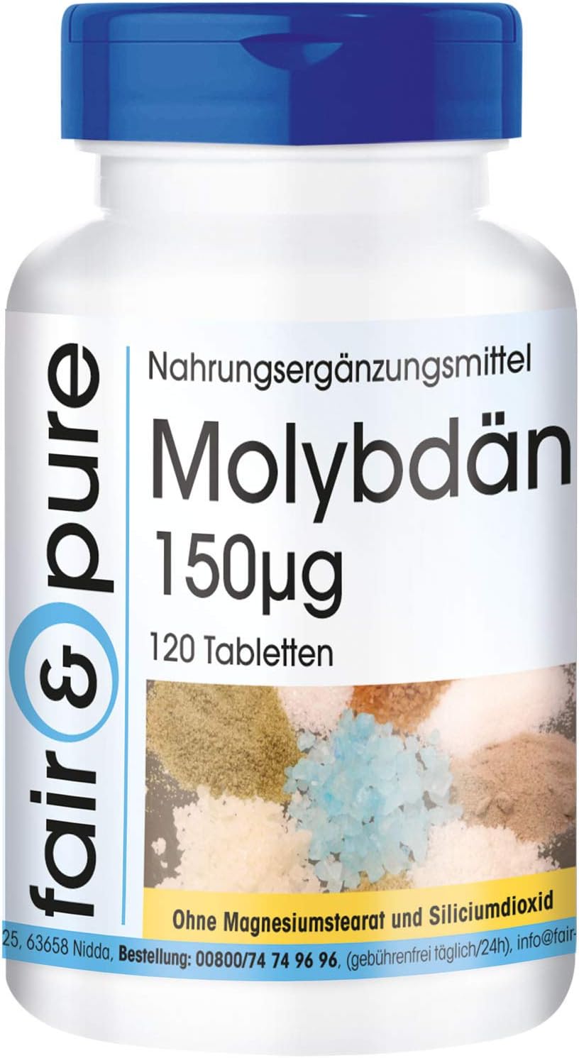 Molybdenum Supplement 150mcg Sodium Molybdate Vegan 120 Tablets