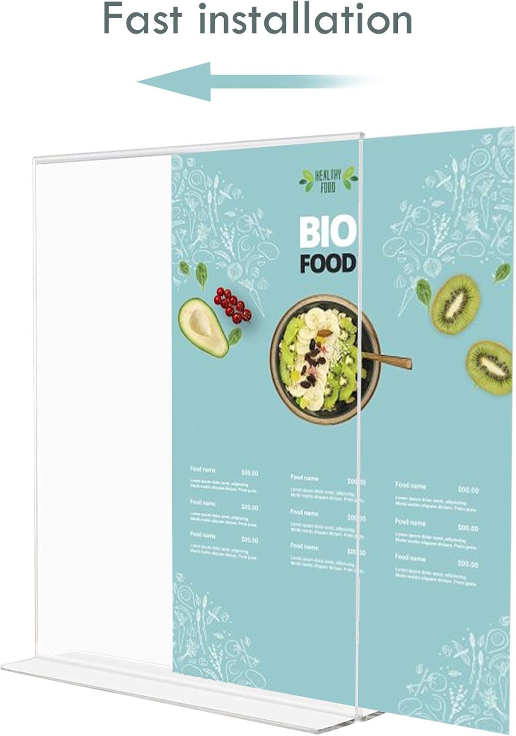 Display4top Acrylic Poster Menu Holder,Acrylic Sign Holder T Shaped Double Sided,Great for Promotions Restaurants - Image 4