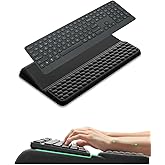 Daztup Computer Keyboard Stand with Wrist Rest, Ergonomic All-in-One Keyboard Riser with Palm Support Pad, Non-Slip Desktop Computer Stand for Office Home Gaming Desk (Black)