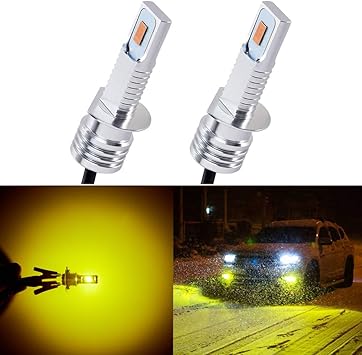 antline super bright h1 led bulb golden yellow newest version 3570 csp chips led fog lights drl replacement pack of 2