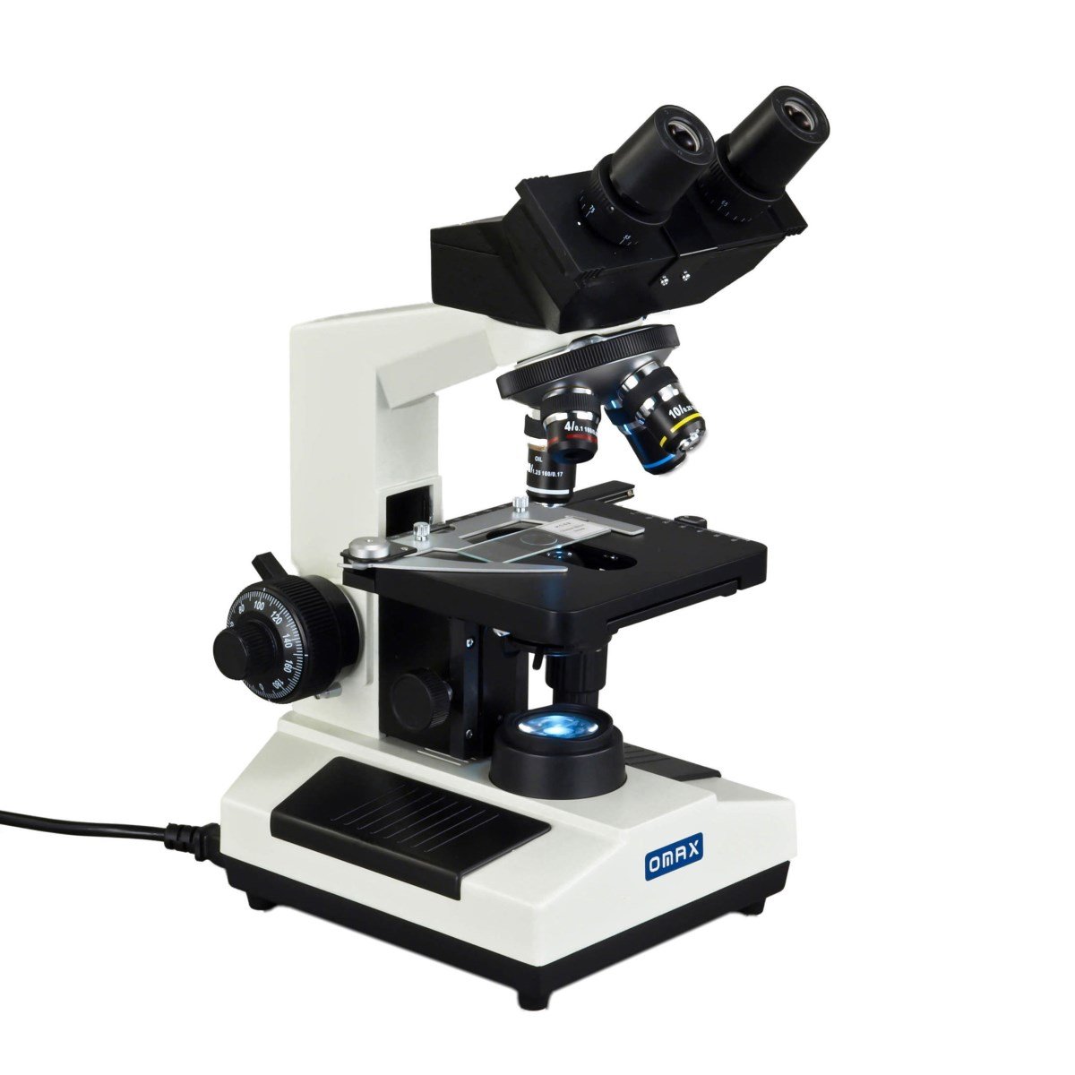 Omax 40 x 1000 x microscopio compuesto binocular de laboratorio con