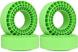 HobbyPark 2.2" Silicone Tire Inserts Soft, Fits 132-134mm 5.25" OD Crawler Tires, Replaces Foam Inserts, 4‑Pack, Waterproof, Good Traction & Sidewall Support for 1/10 RC Crawlers, 125×45mm (Green)