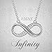 J.NINA Necklace Infinite Forever White-Gold Plated Bib with Crystals Women Pendant Jewelry s Anniversary Birthday Gifts for Mom Daughter Wife Girlfriend