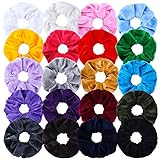 Aneco Scrunchies Elastic Scrunchy Hair Bobbles Elastics Hair Ties Bands Hair Accessories (Velvet 20 colors)