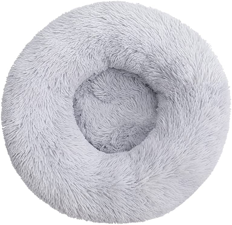 Small Pet Bed Cat Sofa Cushion Fluffy Waterproof Bottom for Cats Dogs (Light Gray for 4KG)