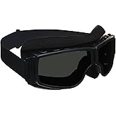 Motorcycle Goggles Over Glasses with Safety Polycarbonate Lenses. Free Extra Large Microfiber Cleaning Case Included.