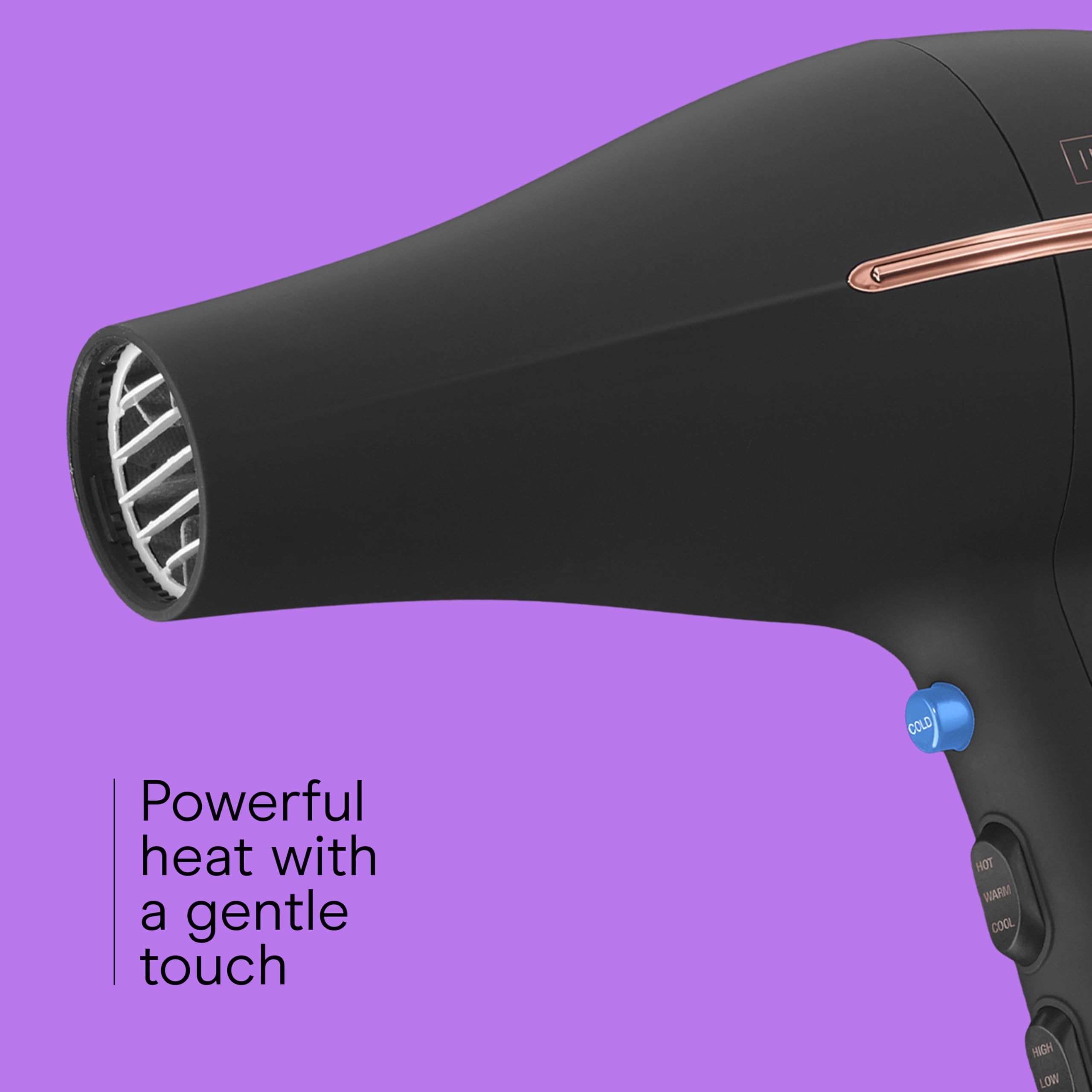 INFINITI PRO by CONAIR Hair Dryer, 1875W Blow Dryer with Diffuser and Concentrator, Ceramic Technology, 3 Heat & 2 Speed Settings, Cold Shot Button, Black