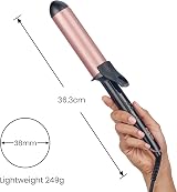 BaByliss Rose-Quartz 38mm Curling Tong Pink Natural Waves Big Curls view 8