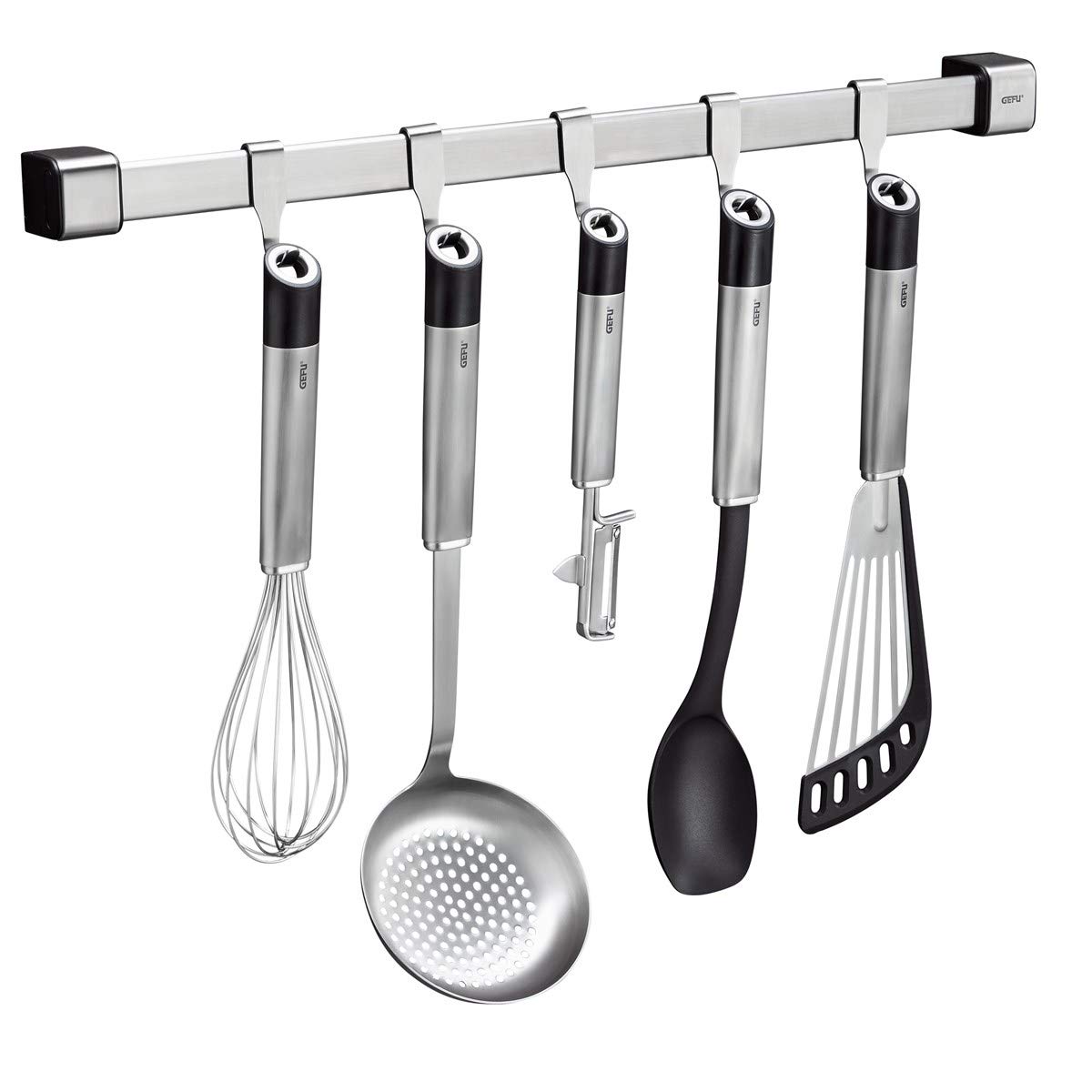 Gefu SMARTLINE Kitchen Rail – Extendable Stainless Steel Utensil Bar, Easy Wall Mounting, Compatible with BASELINE & PRIMELINE Series, 50.4 cm
