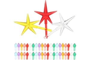 MAGICLULU 103 Pcs in 7 Colors Ceramic Christmas Tree Replacement Bulb Christmas Replacement Bulbs Plastic Lights Pegs ＆ 3 Sta