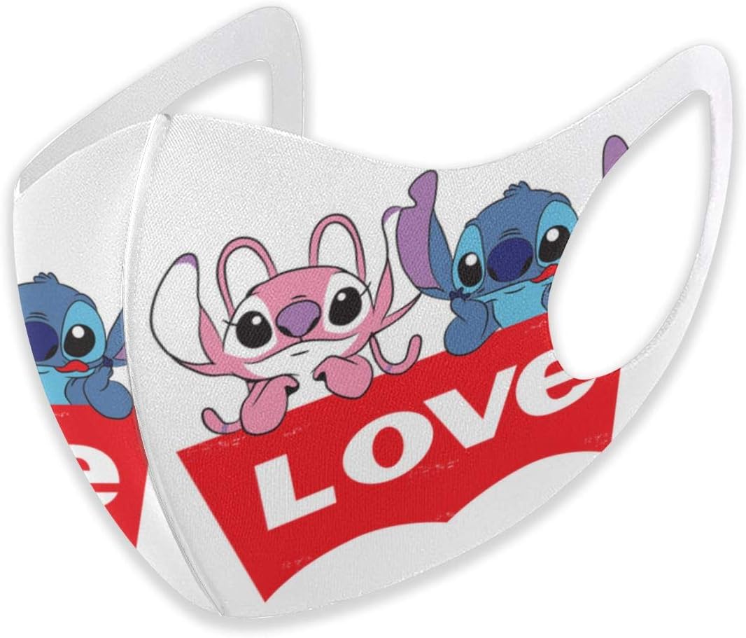 Triciaedcf Kids Reusable Adjustable Anti Dust Cartoon Halloween Face Mouth Mask, Angel, Love Picnic Halloween Mask for Cycling Camping Travel for Girls