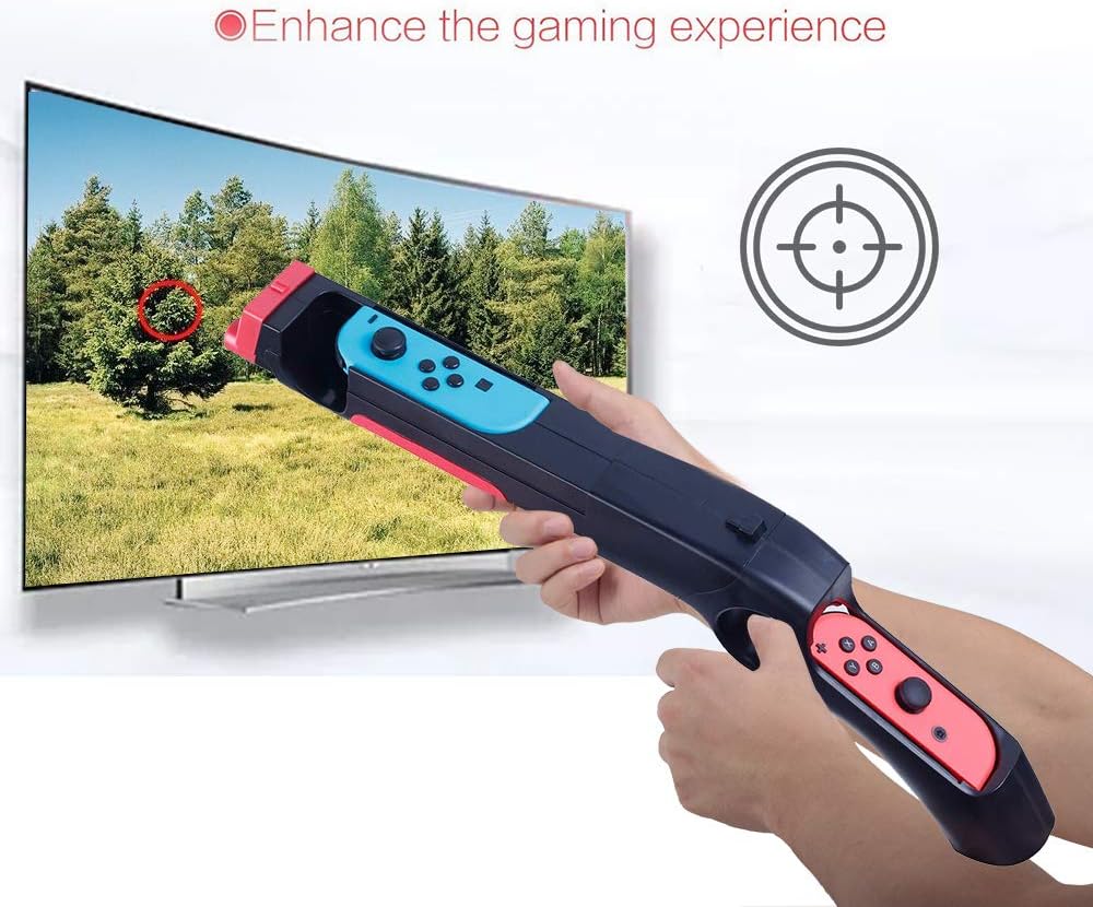 Godyluck Shoot Game Controller Holder for Nintendo Switch Joy-Con Shooting Games Wolfenstein 2 The New Colossus Big Buck Hunter Arcade and Other Shooting Games