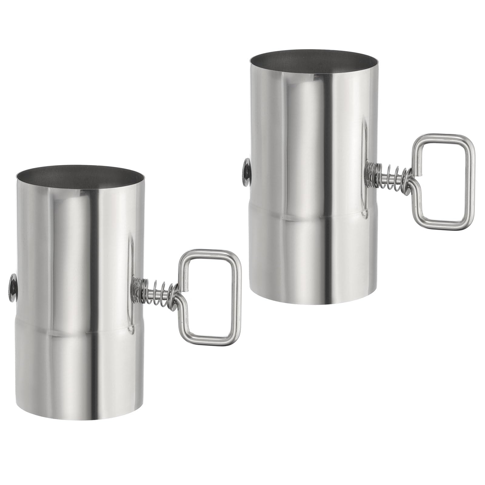 PATIKIL 2.36 Inch Stove Pipe with Damper, 2Pcs 304 Stainless Steel Thickened Tent Stove Chimney Pipe for Outdoor Camping Stove Vent Smoke Exhaust, 4.33 Inch Length