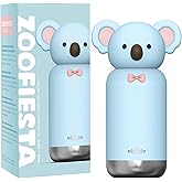 Utillife Insulated Stainless Steel Tumbler with Detachable Soft Animal Head,Leakproof BPA-Free,15.2oz Kids Water Bottle with Straw for School and Travel(Koala)