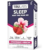 TRULABS Sleep - Sugar Free Sleep Drink. Each Serving Contains: Magnesium, GABA, Passionflower, Valerian Root with 3mg Melatonin (6ct) (Strawberry Hibiscus)