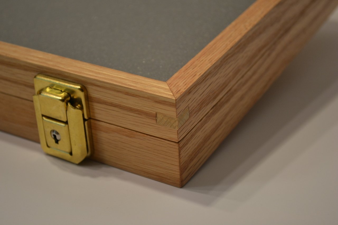 Handmade Display Case Oak 2"x18"x24" Two Timbers Wood Box with Glass