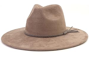 HYYSXBW Big Wide Brim Fedora Hats for Women Men Western Suede Hats Large Felt Panama Hat Rancher Hat