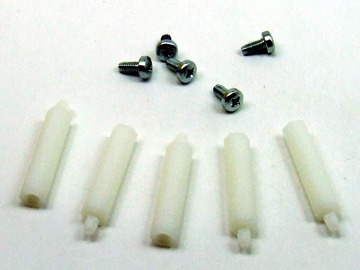 POPESQ® - 5 Pcs. x Standoff PCB 26 mm M3-3mm with Screws White Plastic #A1994