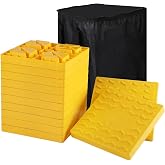 Demreal RV Camper Leveling Blocks 12-Pack, Stabilizer, Jack Pads, Yellow | Heavy Duty, Supports Up to 40,000 lbs Distributed, Interlocking, Anti-Slip Grip, Carry Bag, Fits Trailers &amp; Motorhomes