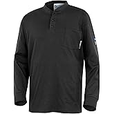 Oberon FR Arc Rated Safety Shirt For Men - Cotton Henley - Flame Resistant - 11 Cal - Pocket - Navy