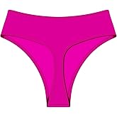 Genfirdom Womens High Waisted Thong Bikini Bottoms Swimsuit Bottoms High Cut Rave Bottoms